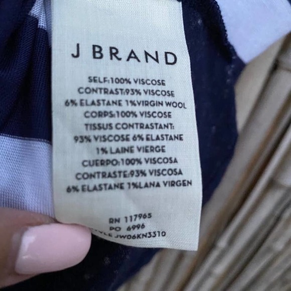 J BRAND ‣Striped Noli Cap Sleeve Semi-Sheer Tee M - Picture 5 of 7
